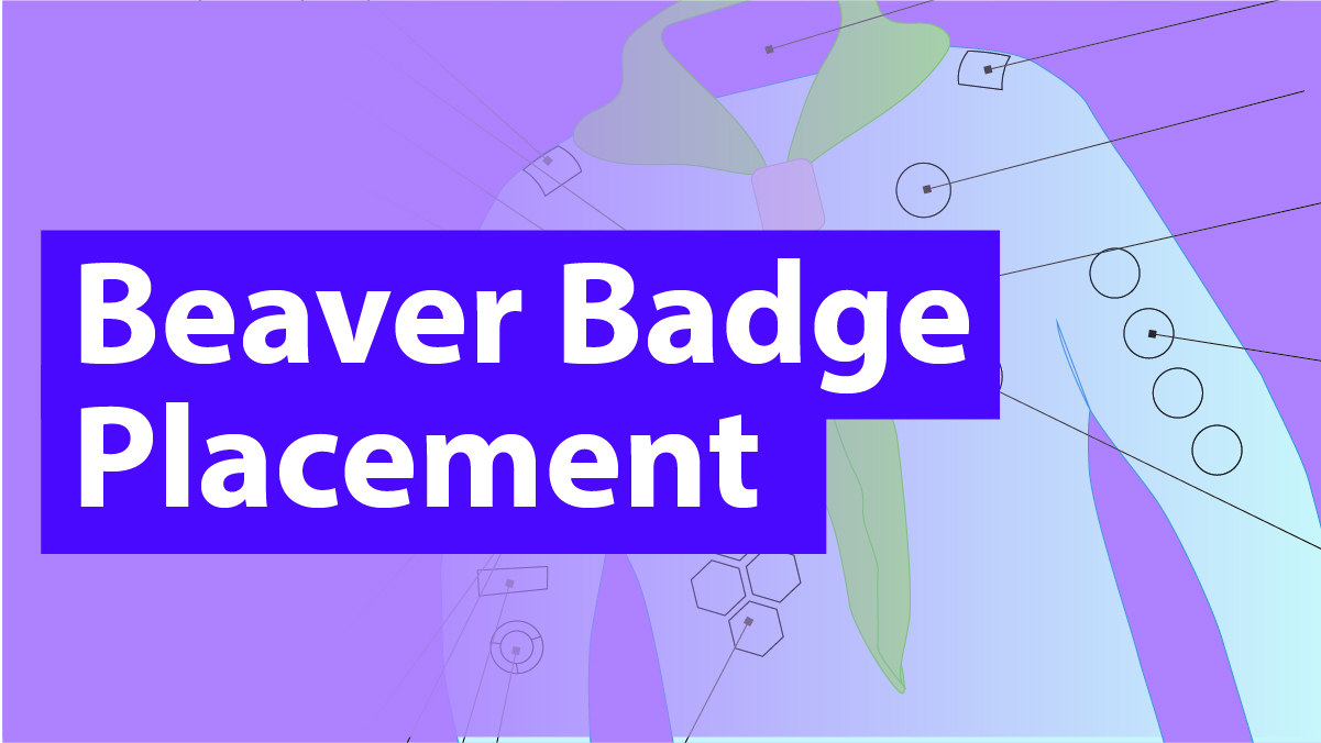 beaver badge placement labels with title text over it